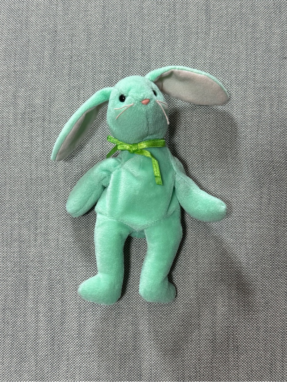 Ty Mint Green Bunny Plush with Lime Ribbon Hippity
